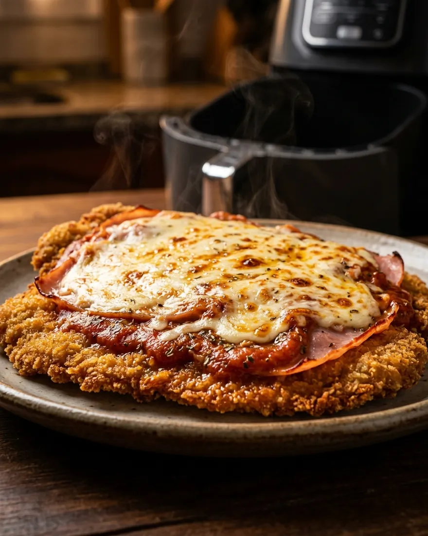 Milanesa napolitana con jamón y mozzarella fundida